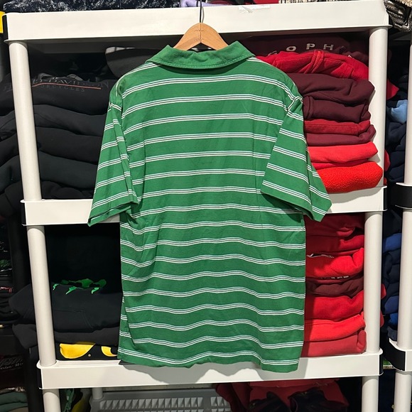 Vintage 90s Vans off the Wall Polo Collared Green Striped Mens XL Shirt - Picture 4 of 4
